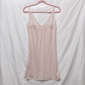Calvin Klein Lacey Blush Pink Super Soft Stretch Adjustable Chemise Lingerie, M